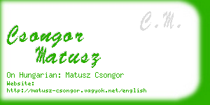 csongor matusz business card